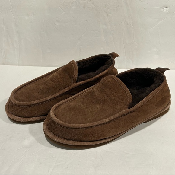 L.L. Bean Other - LL Bean Wicked Good Men's Slippers Brown Suede Shearling Warm Moccasin, Size 10M